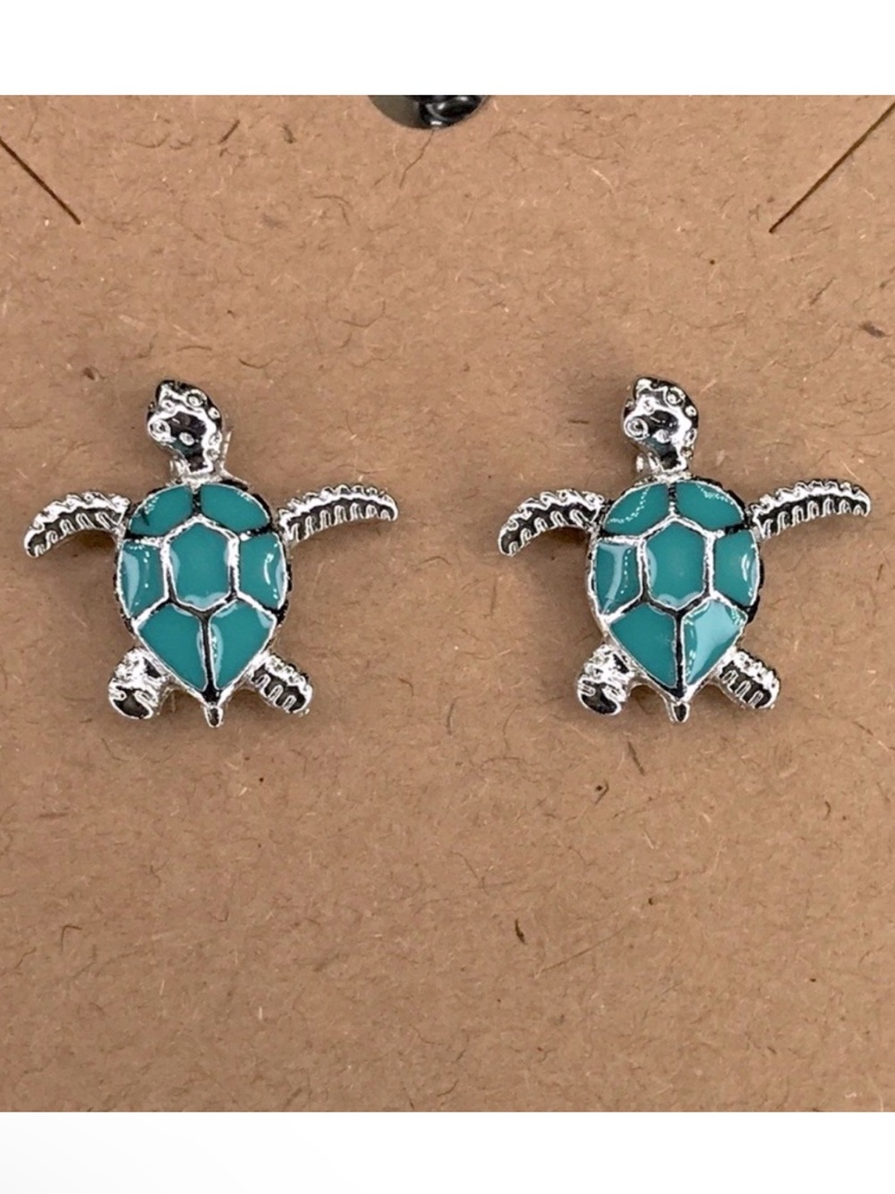 Turquoise Turtle Stud Earrings Beach Vacation Style